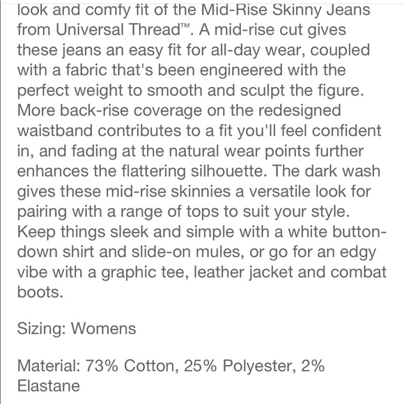 Universal Thread Skinny Jeans, Size 4 - Picture 15 of 16